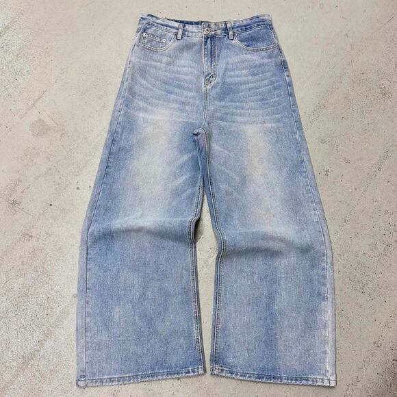LIGHT BLUE WIDE WEG BAGGY DENIM 32 WAIST